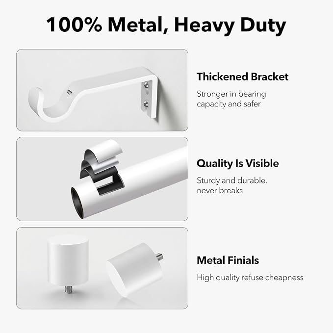 IFELS 2 Pack Heavy Duty Curtain Rods - Image 6