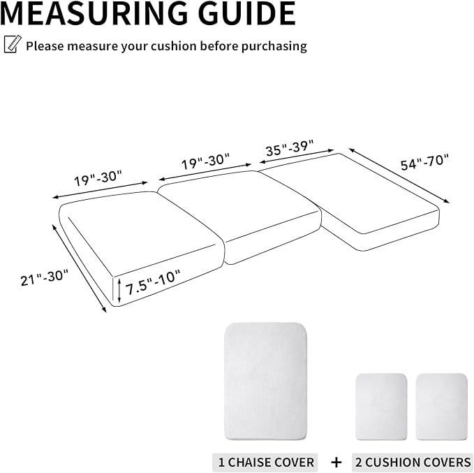 Easy-Going Stretch 3 Pieces Couch Cushion Covers - Image 2