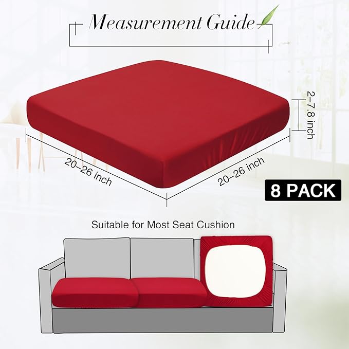 Newwiee 8Pcs Patio Cushion Covers Stretch Outdoor Cushion Cover Replacement - Image 2
