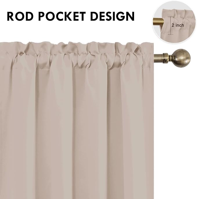 DWCN Blackout Curtains Thermal Insulated, Energy Saving & Noise Reducing - Image 4