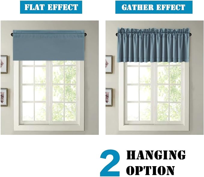 H.VERSAILTEX Blackout Valances for Windows, Kitchen Window Valance Curtains for - Image 6