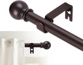 GXOACKJ Curtain Rods for windows 66-120 inch, 5/8 inch Decorative Brown by GXOACKJ