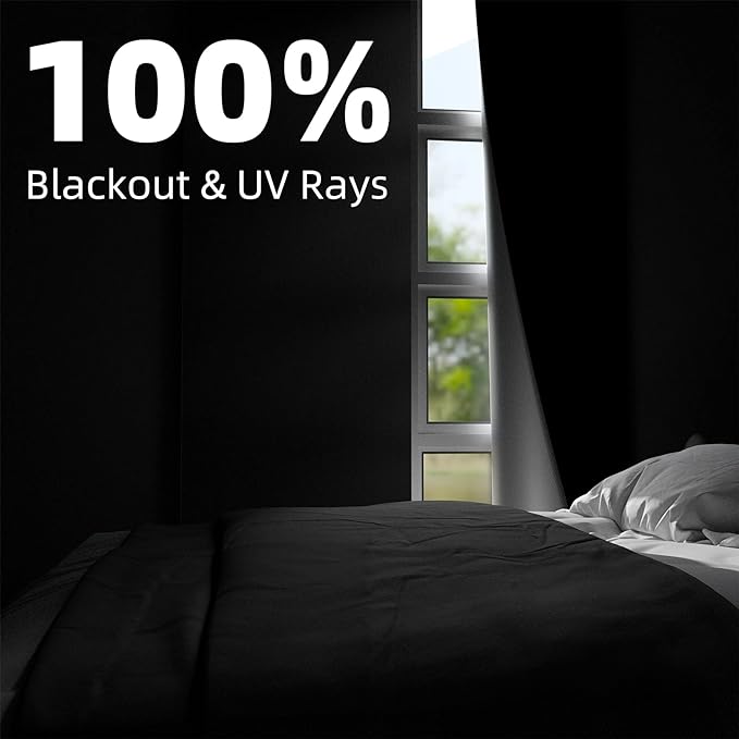 NIGHTON Portable Blackout Curtains 120"×57", Strong Hook and Loop Tape Strips - Image 2
