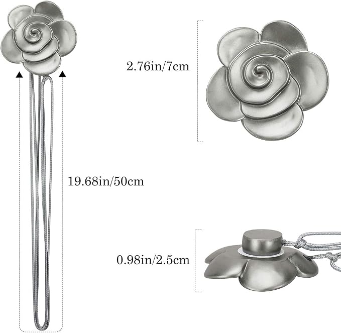 Lewondr Curtain Tie Magnetic, Vintage Resin Flower Curtain Holdback - Image 7