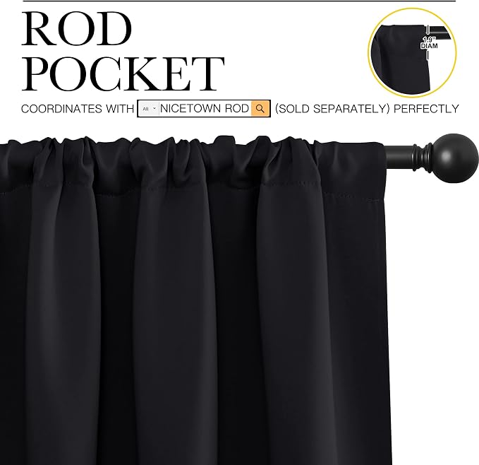 NICETOWN Black Out Window Curtains - Image 3