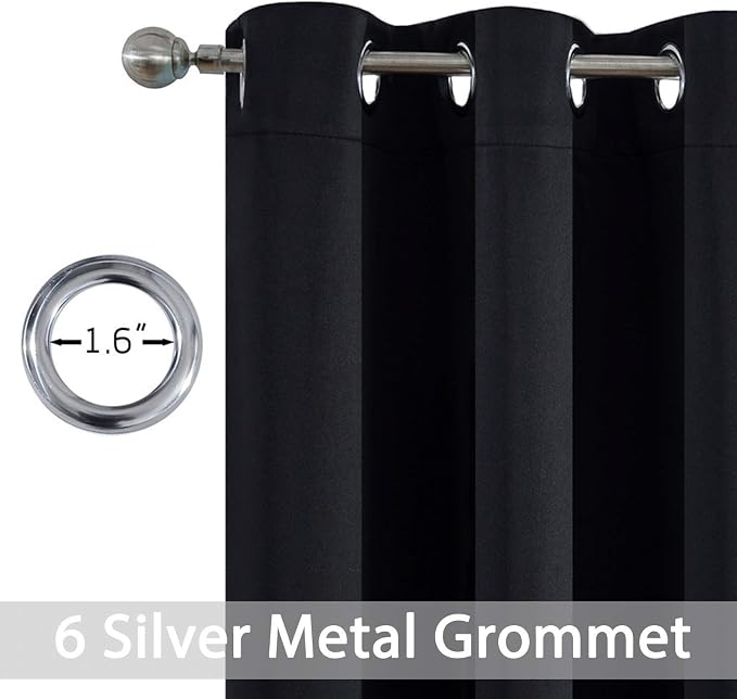 Yakamok Room Darkening Grommet Window Drapes Thermal Insulated Light Blocking - Image 3