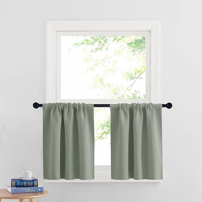 RYB HOME Cafe Blackout Curtains 24 inch Length, RV Curtains by RYBHOME