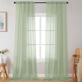 Extra Long Sheer Light Green Curtains by WelvetBLK