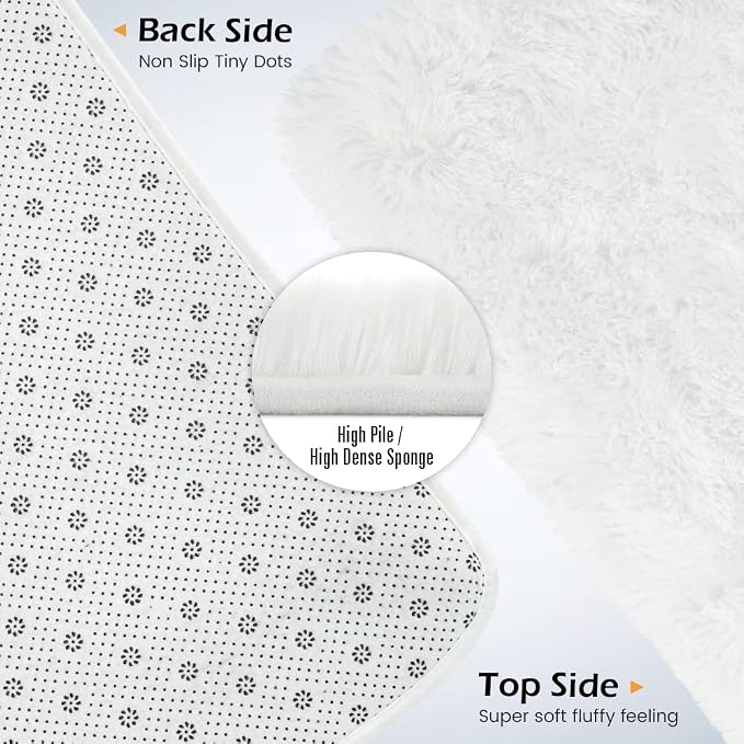 Amearea Premium Soft Fluffy Rug Modern Shag Carpet, Fuzzy Plush Rugs - Image 5