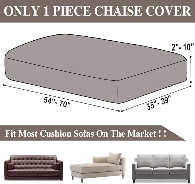 Couch Cushion Cover Chaise Lounge Cover Washable Separate Seat Chaise Couch - Image 6