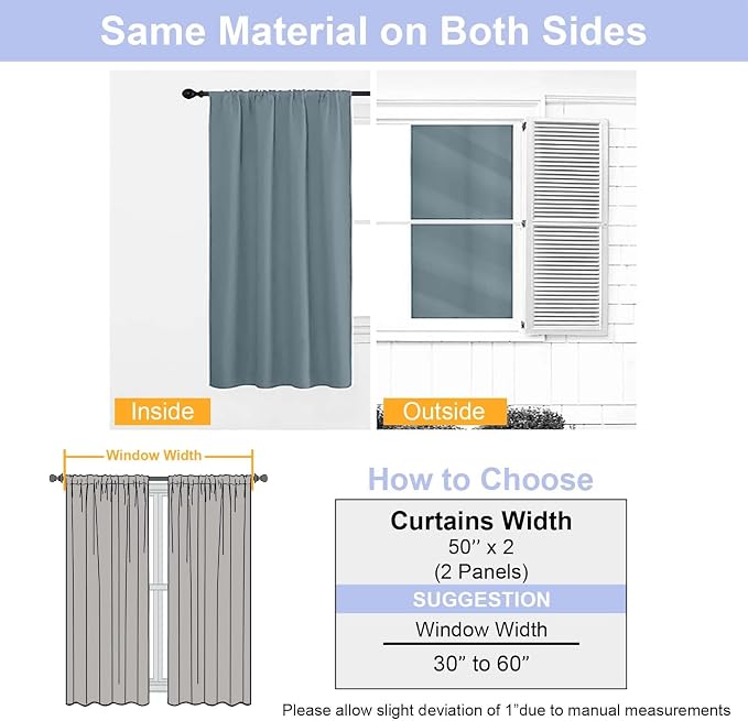 Simplebrand Ava Stone Blue Blackout Curtains - Image 8