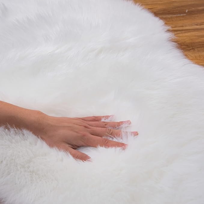 EasyJoy Ultra Soft Fluffy Shaggy Area Rug Faux Fur Rug Chair Cover Seat Pad - Image 8