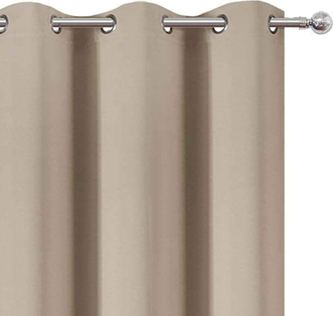 LEMOMO Blackout Curtains 42 x 63 inch/Khaki Curtains Set of 2 Panels/Thermal - Image 6