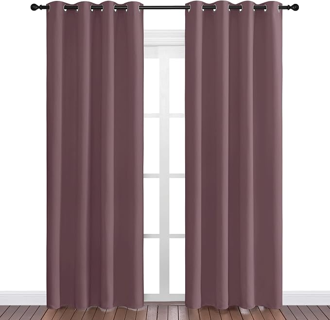 NICETOWN Dry Rose Blackout Curtains 86" Long - Image 2