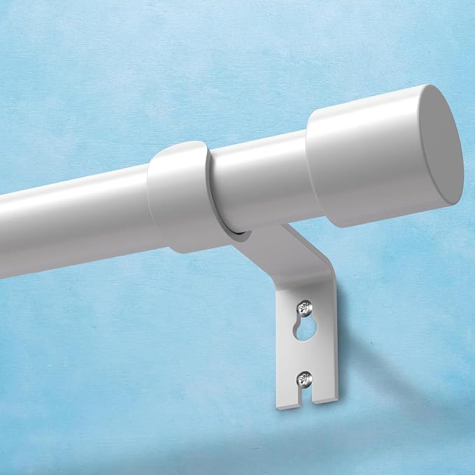 IFELS Heavy Duty Curtain Rods for Windows 28 to 48 Inch, 1 Inch White Curtain by IFELS