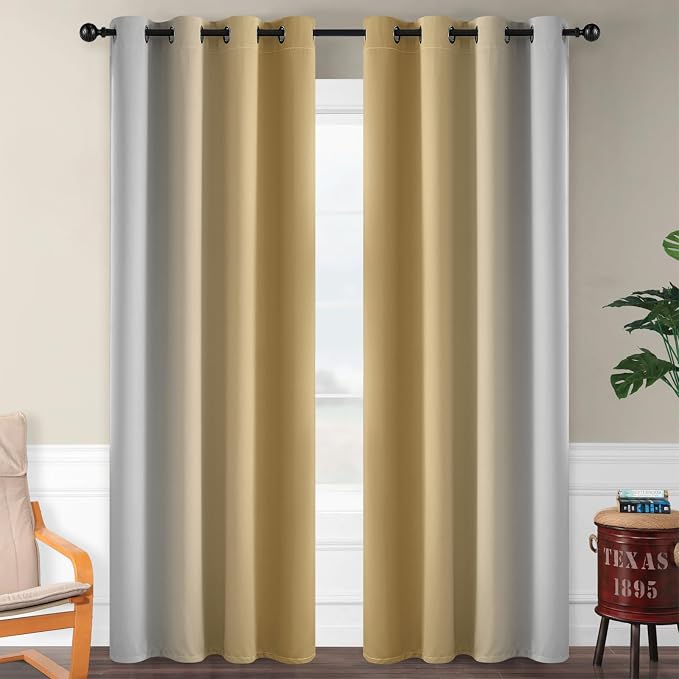 SimpleHome Ombre Room Darkening Curtains 96 inches Length - Image 2