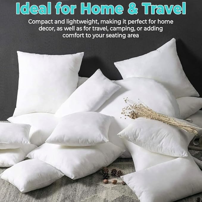 QUBA LINEN Throw Pillow Inserts, 18x18 Inches - Image 6