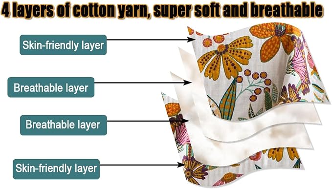 MSGKV Spring Throw Blanket for Couch, 100% Cotton Muslin Breathable Woven Bed - Image 7