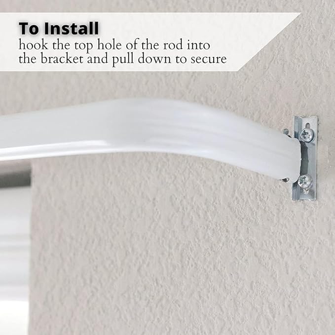 Blu-Pier Tech Heavy Duty Single Rod, Lock Seam Curtain Rod 28 to 48-Inch - Image 2