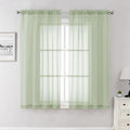 Lecloud Light Green Sheer Curtains 63 Inch Length 2 Panels Set, Elegant Voile by Lecloud