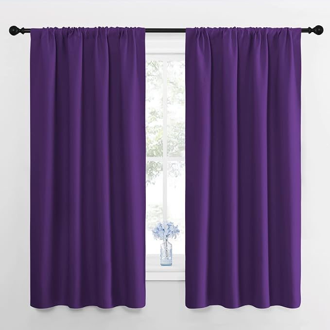 NICETOWN RV Blackout Curtains for Camper Windows, Royal Purple, Short Blackout by NICETOWN