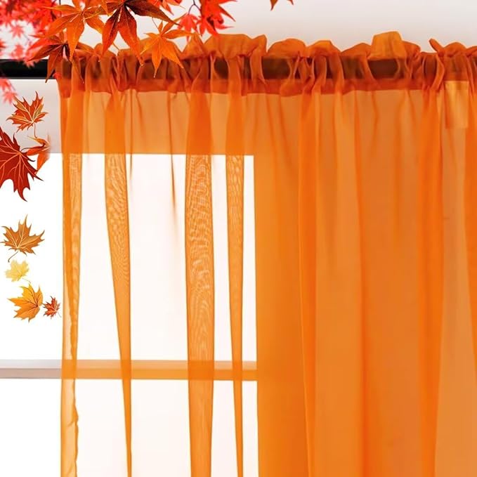 SpaceDresser Basic Rod Pocket Sheer Voile Window Curtain Panels White 1 Pair 2 - Image 2