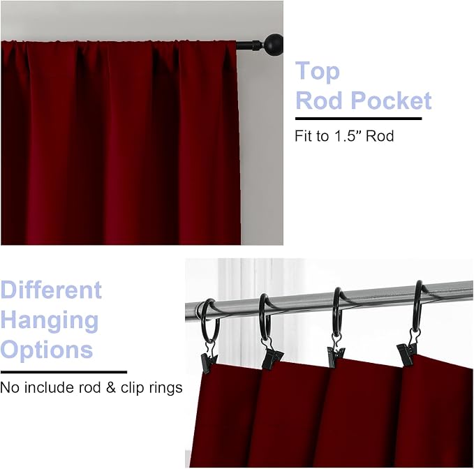 Simplebrand Ava Red Blackout Curtains - Image 4