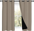 NICETOWN Taupe 100% Blackout Curtains 2 Panels by NICETOWN