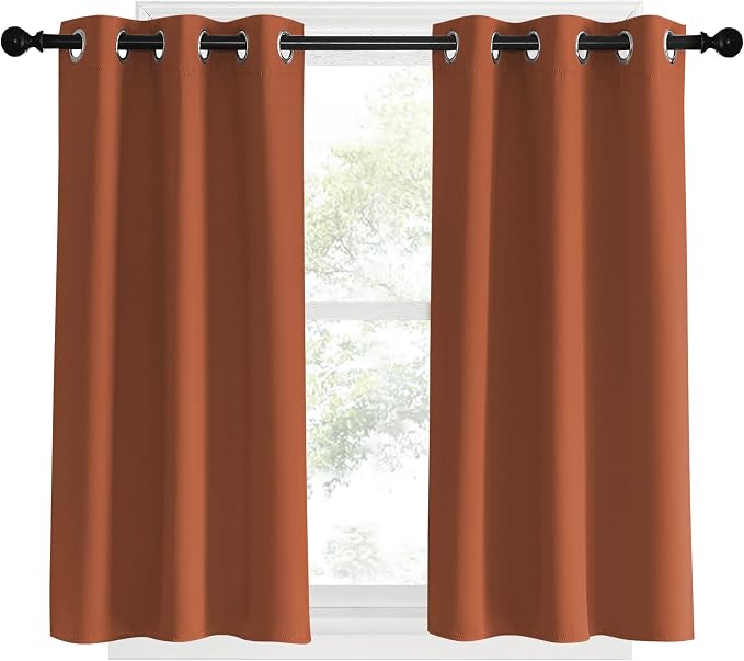 NICETOWN Kitchen Curtains Small Window Curtains & Drapes, Burnt Orange - Image 2