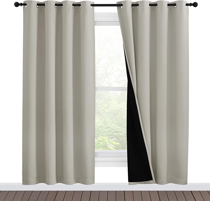 NICETOWN 100% Blackout Window Curtain Panels, Full Light Blocking Drapes by NICETOWN