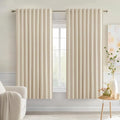 MIULEE Cream Beige Back Tab Light Blocking Curtains 54 Inches Long 2 Panels Set by MIULEE