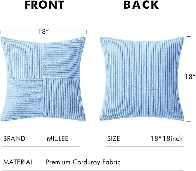 MIULEE Light Blue Decorative Throw Pillow Covers 18x18 Inch - Image 6