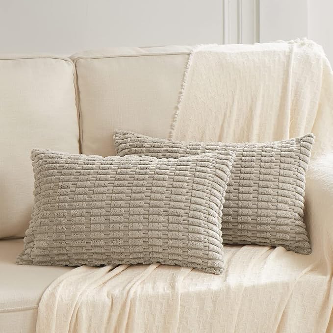 Fancy Homi 4 Packs Taupe Decorative Throw Pillow Covers 12x24 Inch - Image 6