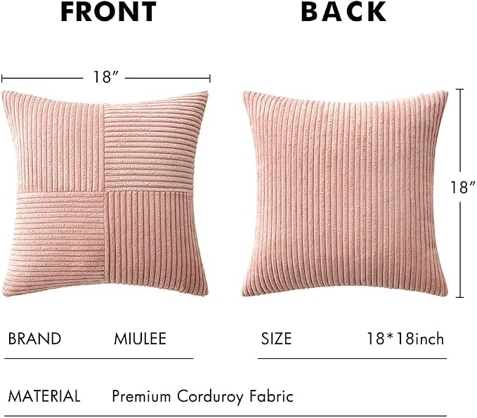 MIULEE Pink Decorative Throw Pillow Covers 18x18 Inch - Image 6