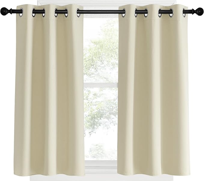 NICETOWN Blackout Beige Curtains and Drapes, W34 x L40, Window Treatment - Image 2