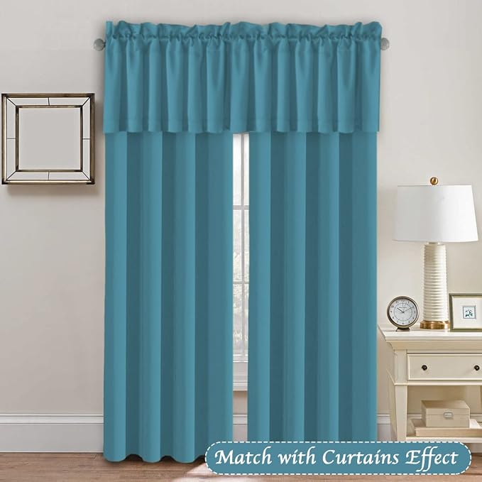 H.VERSAILTEX Blackout Kitchen Curtain Valances, Short Window Valance Curtains - Image 3