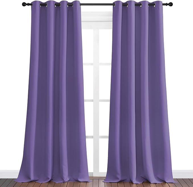 NICETOWN Lilac Purple Blackout Curtains 102" Long, 2 Pieces - Image 2