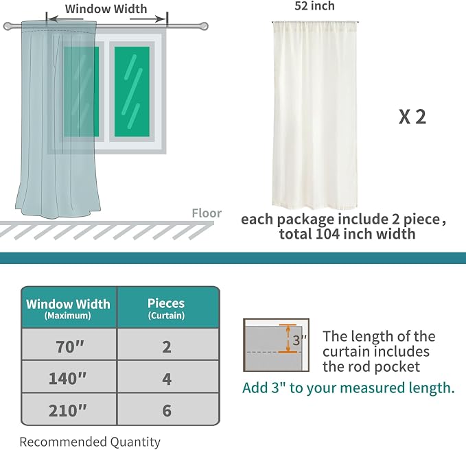 BGment Olive Green Linen Curtains - Image 8