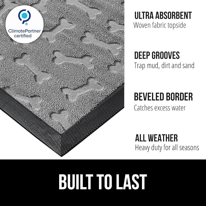 GORILLA GRIP 100% Waterproof All-Season WeatherMAX Doormat 35x23, US Designed - Image 2