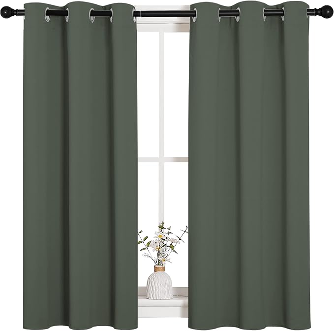 NICETOWN Dark Mallard Blackout Curtain Panels - Image 2