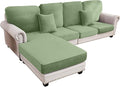 Couch Cover 4-Piece Elastic Velvet Couch Cushion Covers & Chaise Slipcovers by Taque