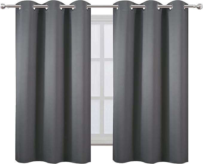 LEMOMO Grey Thermal Blackout Curtains/38 x 54 Inch/Set of 2 Panels Room - Image 2