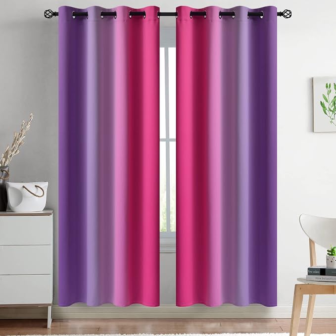 Yakamok Ombre Pink and Purple Curtains by Yakamok