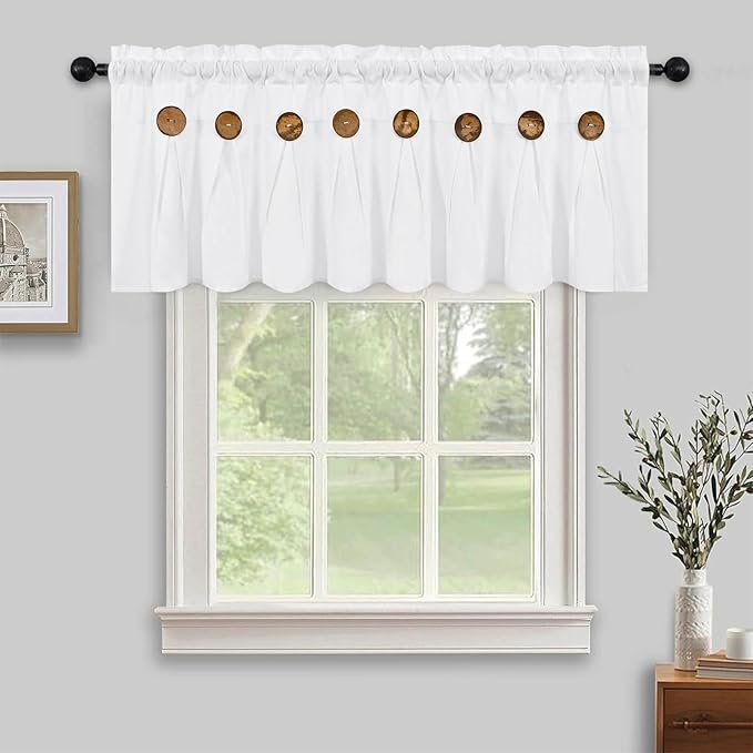 FRAMICS Farmhouse Valance Curtains, Boho Cotton Linen Kitchen Valance, Country by FRAMICS