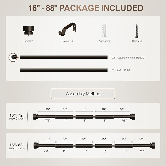 Lootkell Modern Brown Curtain Rods - Image 9