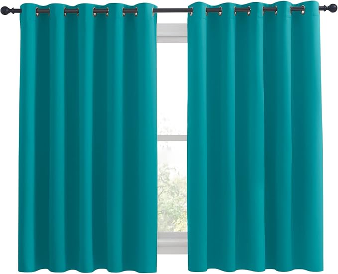 NICETOWN Thermal Insulated Peacock Teal Blackout Curtains - Image 2