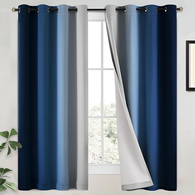 Yakamok 100% Blackout Curtains 63 Inch Length 2 Layers, Light Blocking Thermal by Yakamok