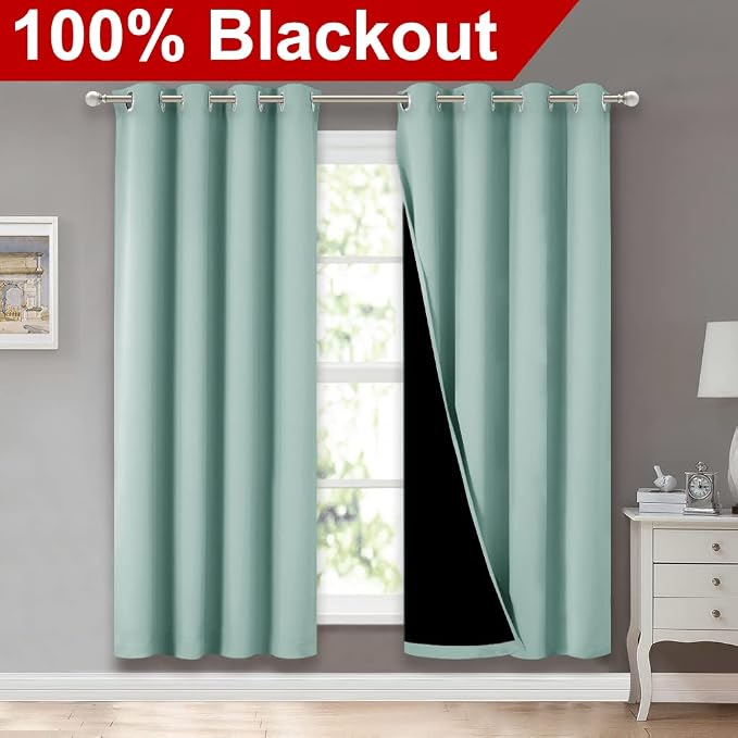 NICETOWN 100% Blackout Window Curtain Panels, Full Light Blocking Drapes - Image 2