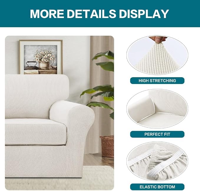 Turquoize 2 Piece Chair Covers Armchair Slipcovers - Image 4