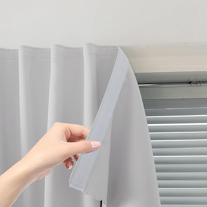 Blackout Curtains for Bedroom Sticky Curtain Blackout Window Cover Self by Sovtfides